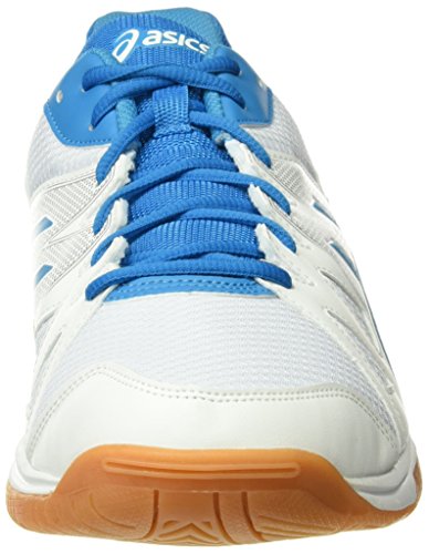 Asics Herren Gel-Upcourt Badminton Schuhe, Mehrfarbig (White / Blue Jewel / White), 49 EU - 