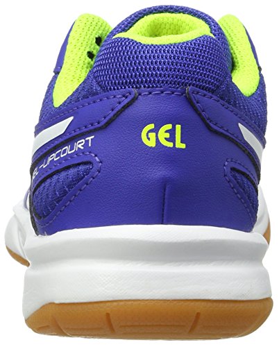 Asics Jungen Gel-Upcourt Gs Badminton Schuhe, Mehrfarbig (Blue / White / Safety Yellow), 33.5 EU - 