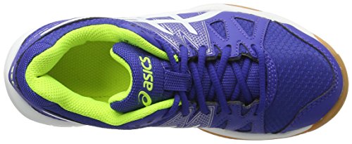 Asics Jungen Gel-Upcourt Gs Badminton Schuhe, Mehrfarbig (Blue / White / Safety Yellow), 33.5 EU - 