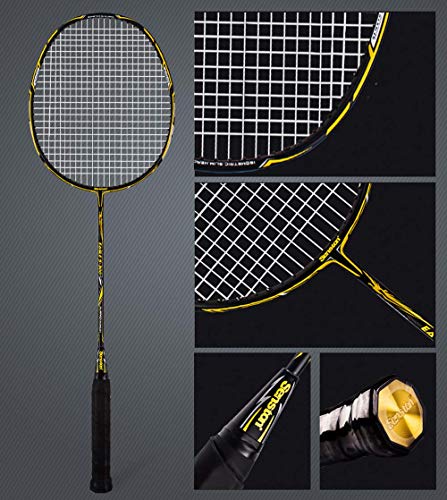 Senston S300 100% Graphit Badminton Set Carbon Badmintonschläger Graphit Badminton Schläger mit Schlägertasche und 6 Stück Nylon Federbälle - 2