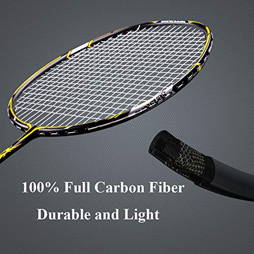 Senston S300 100% Graphit Badminton Set Carbon Badmintonschläger Graphit Badminton Schläger mit Schlägertasche und 6 Stück Nylon Federbälle - 5