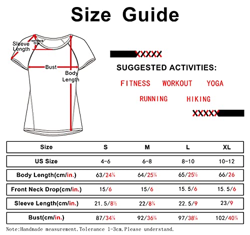 icyzone Damen Fitness Sport T-Shirt Kurzarm Laufshirt Gym Training Funktion Shirt, 2er-Pack (M, Violett/Navy) - 7