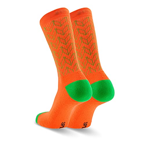 Splends Tennissocken Kick Serve Orange Unisex, Damen & Herren - lange Socken aus Coolmax - ideale lustige Thermosocken für Volleyball, Badminton, Squash, Motorsport oder Business - 39-42 (39) - 2